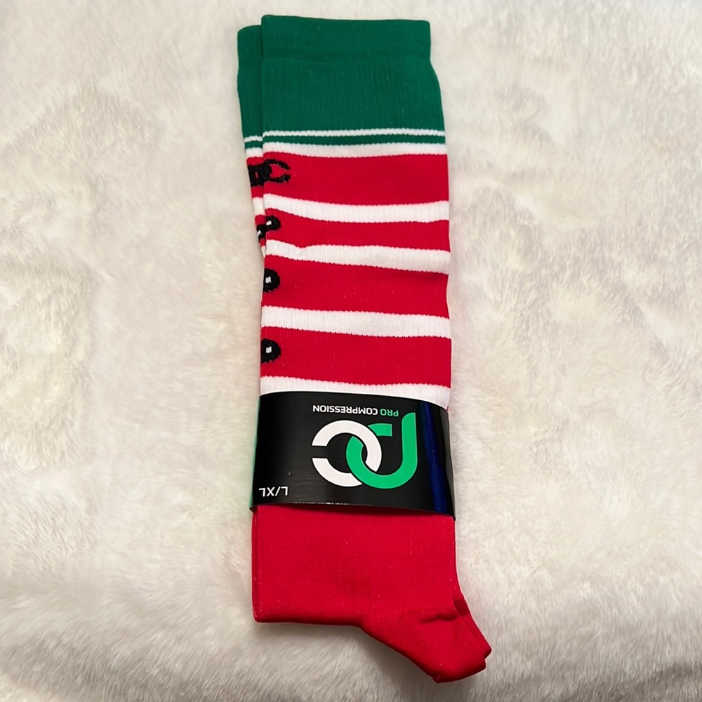 Pro compression Christmas elf socks